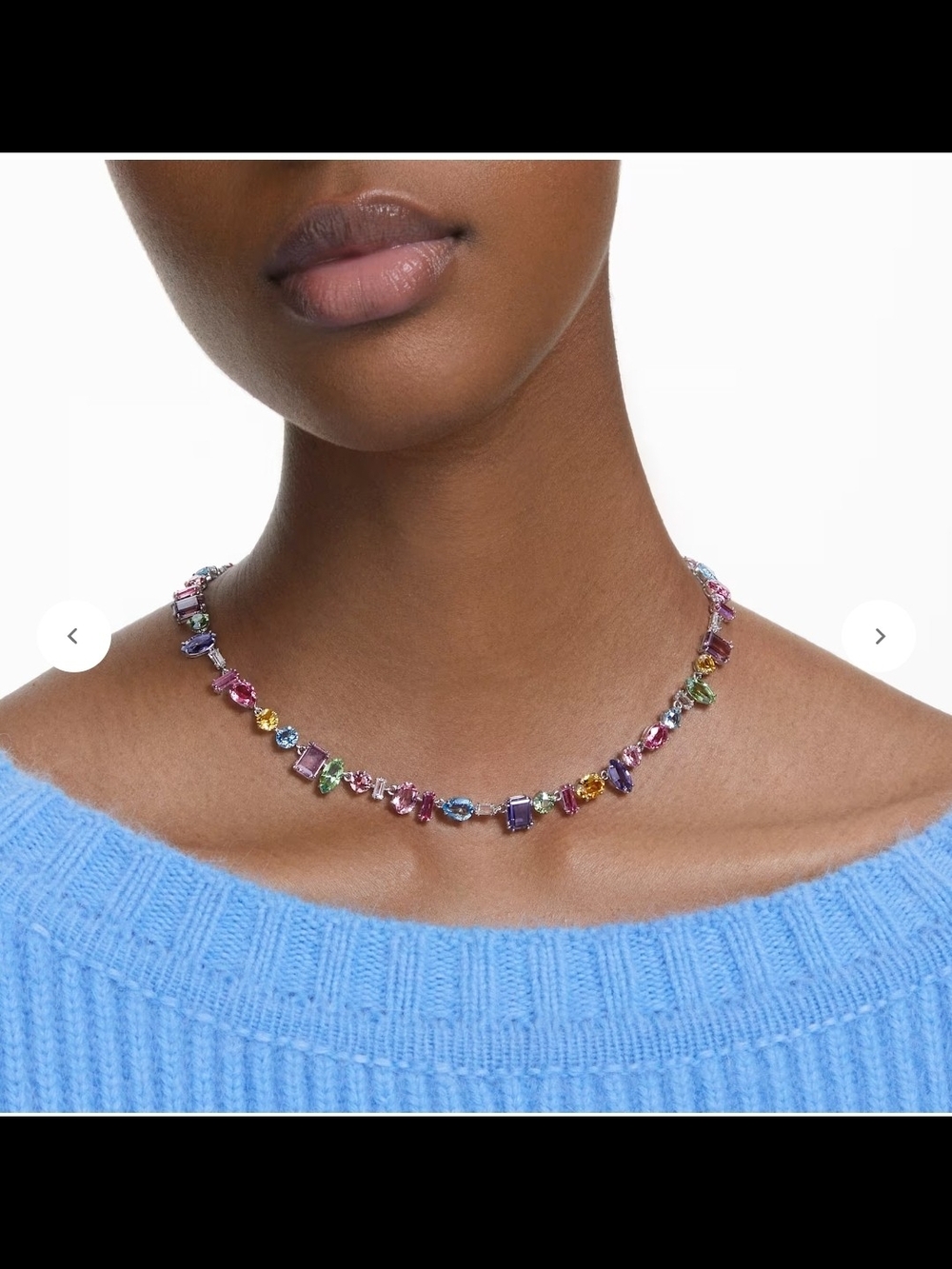 Swarovski Rainbow Crystal Station Necklace